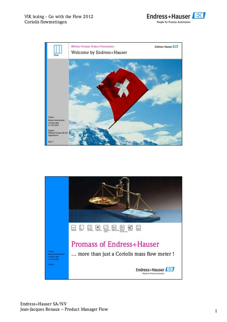 Proline Promass Product Presentation Endress Hauser