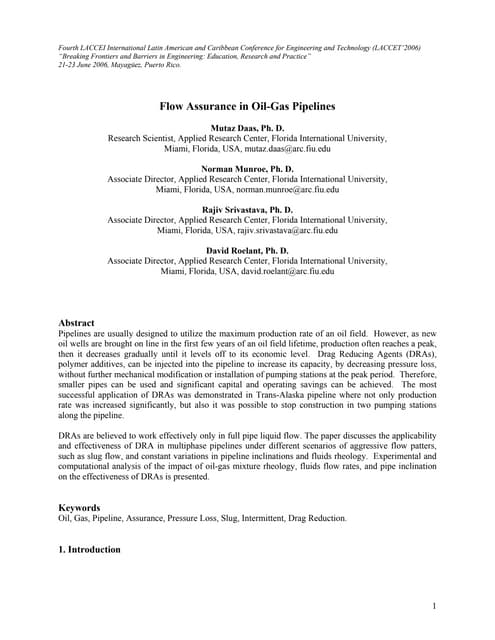 Flow assurance
