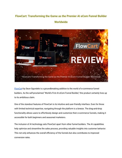FlowCart_ Transforming the Game as the Premier AI eCom Funnel Builder Worldwi...
