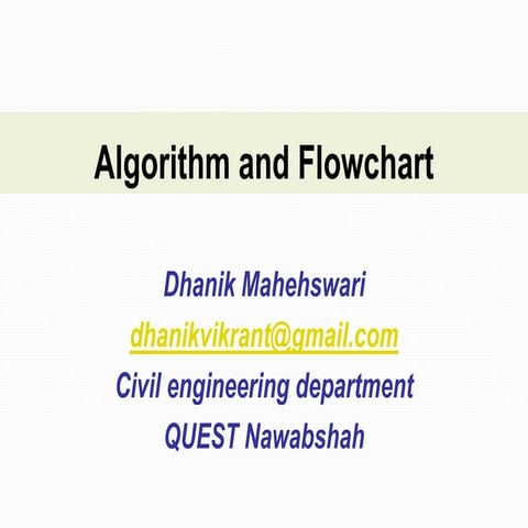 Flowchart and algorithm | PPT