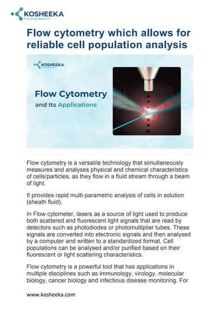 Flow cytometry: Principles and Applications | PPTX