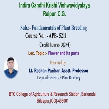 Parts of Flower and types