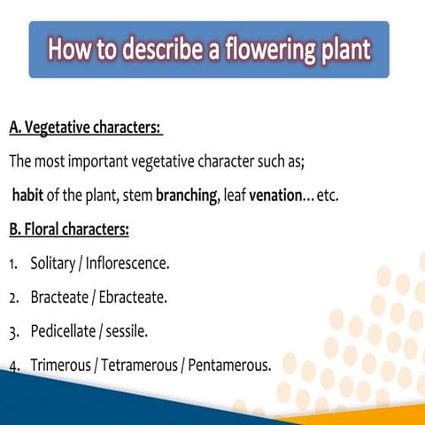 How to describe a flowering plant