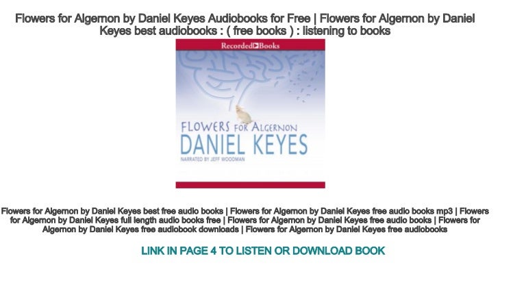 Flowers For Algernon By Daniel Keyes Audiobooks For Free Flowers Fo
