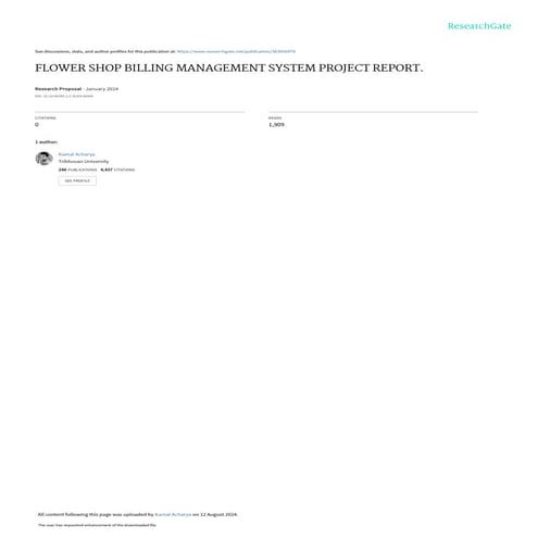 FLOWER SHOP BILLING MANAGEMENT SYSTEM PROJECT REPORT
