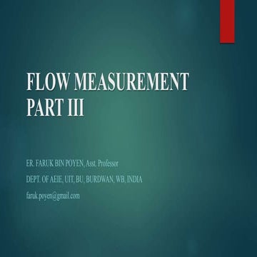 Flow measurement   part III