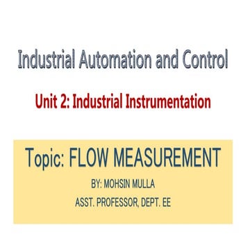Flow measurement in industries