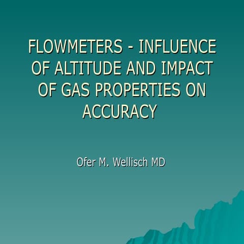 Flowmeters influence of altitude and impact of | PPT