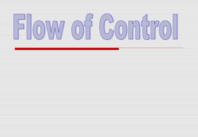 Flow of control c++