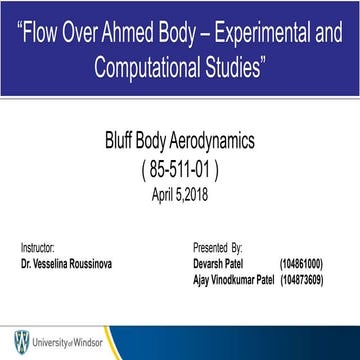 Flow over ahmed body 