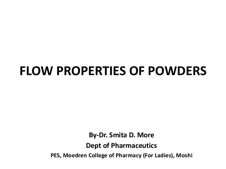 Flow properties of powders
