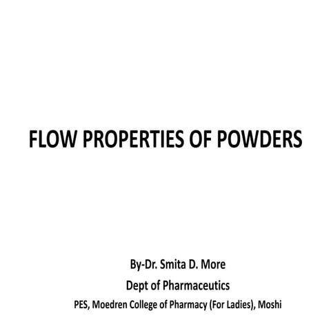 Flow properties of powders