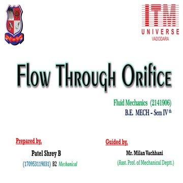 Flow through orifice