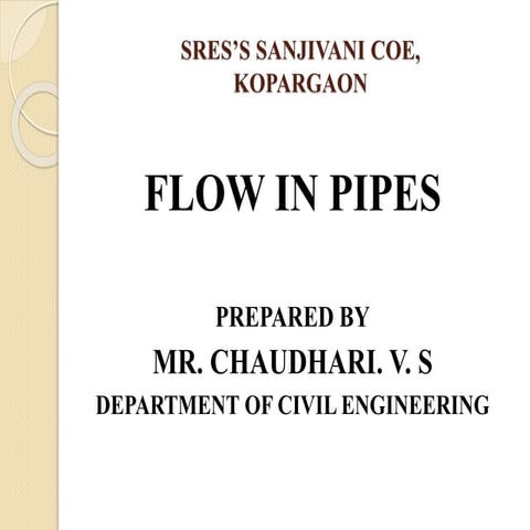 Flow through pipes ppt