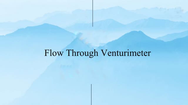Flow through venturimeter