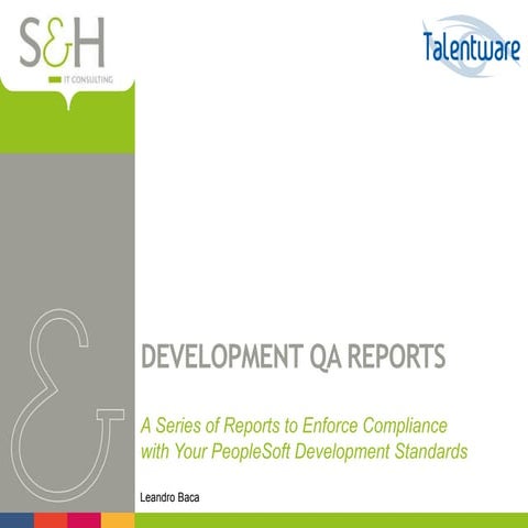 Development QA Reports for PeopleSoft