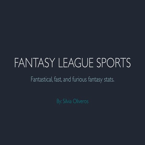 Fantasy League Sports with Big Data Technologies