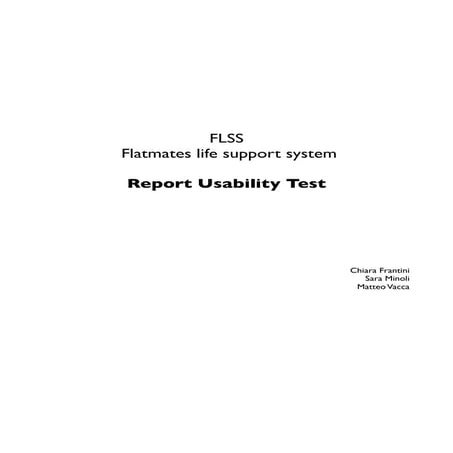 FLSS Report di usabilità