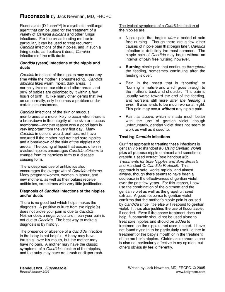 diflucan and breastfeeding