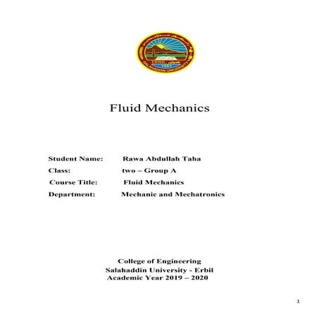 Fluid mechanics 