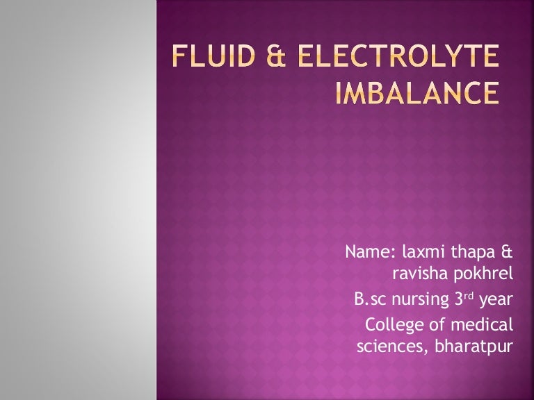 fluid and electrolyte imbalance