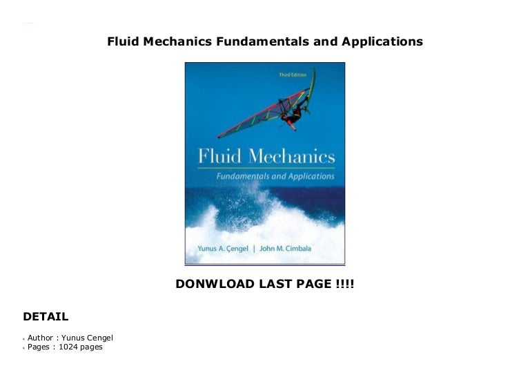Fluid Mechanics Fundamentals And Applications