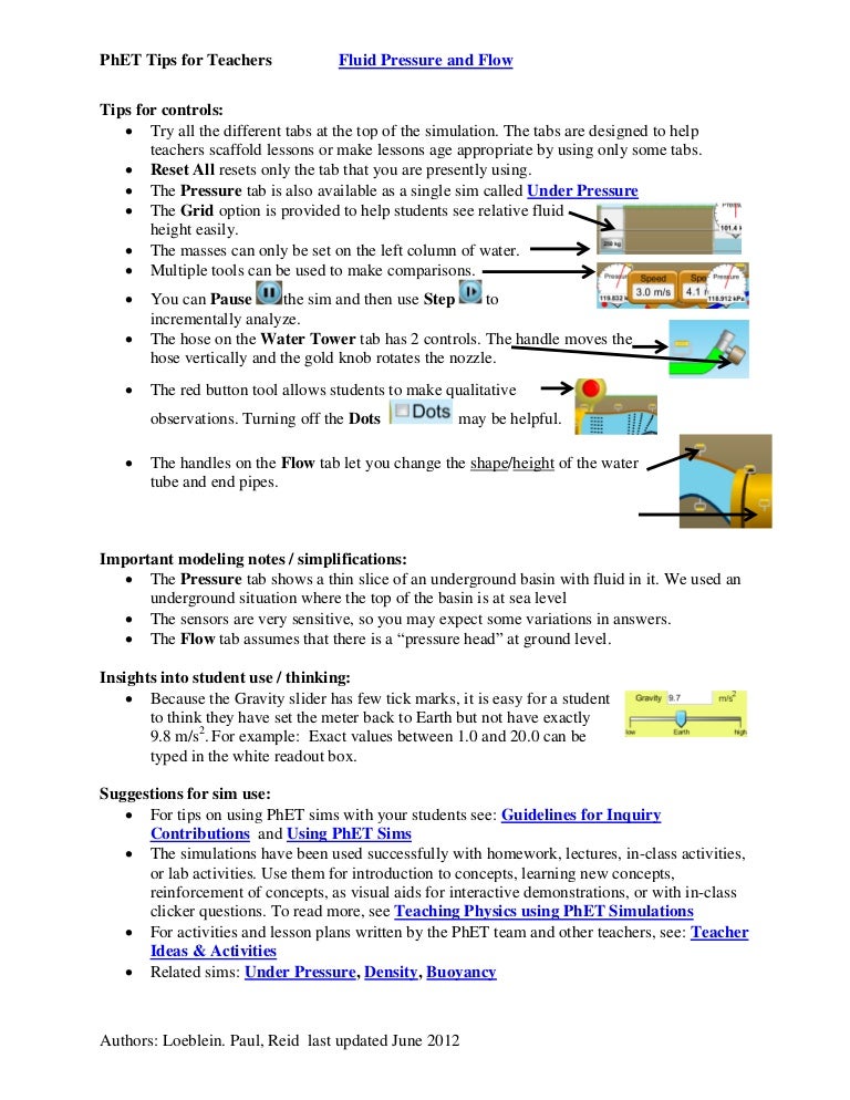 Fluid Pressure and Flow Phet Lab Answers