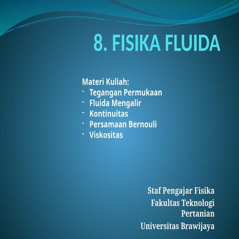 Karakteristik aliran fluida1 | PDF