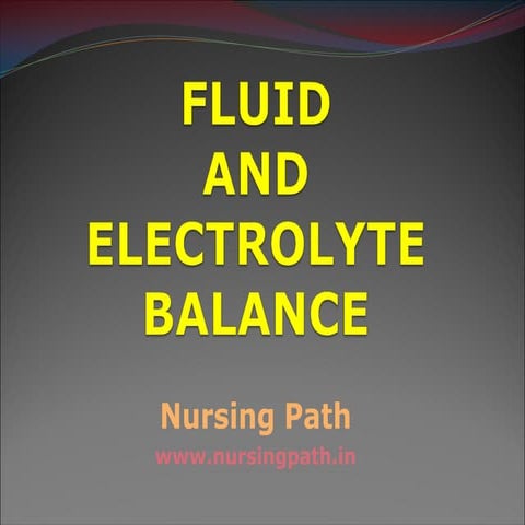 Fluid and electrolyte balance
