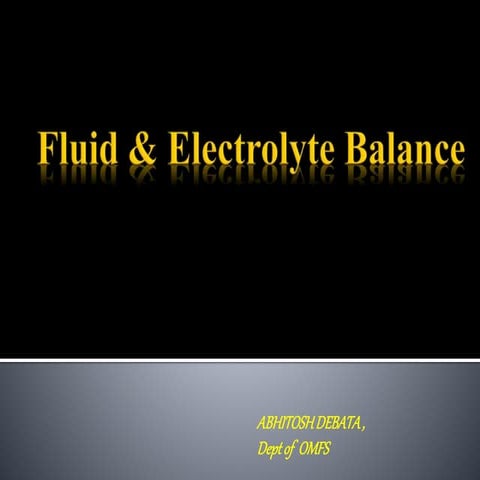 Fluid and electrolyte balance