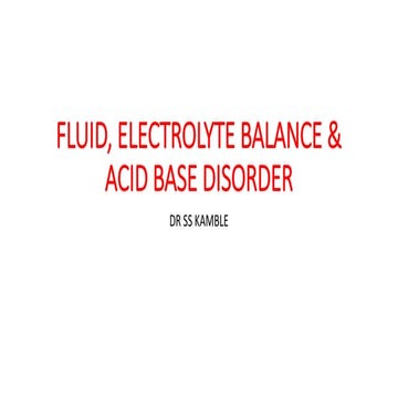 Fluid, electrolyte balance &amp; acid base disorder