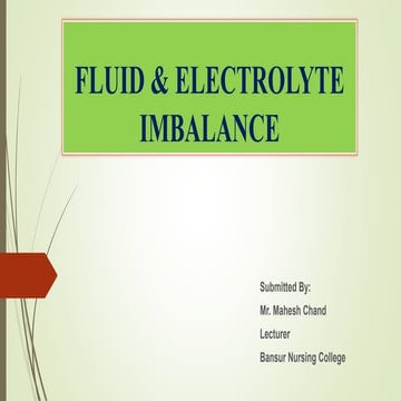 Fluid and electrolytes, acid base balance | PPTX