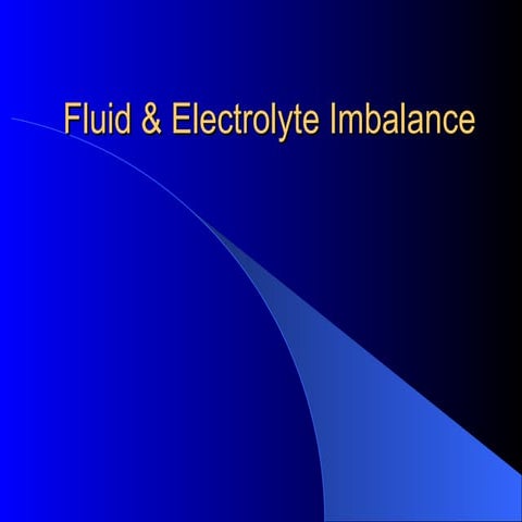 Fluid & Electrolyte Imbalance