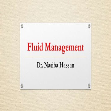 Fluid management