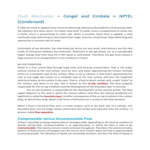 Fluid mechanics Cengel and Cimbala + NPTEL