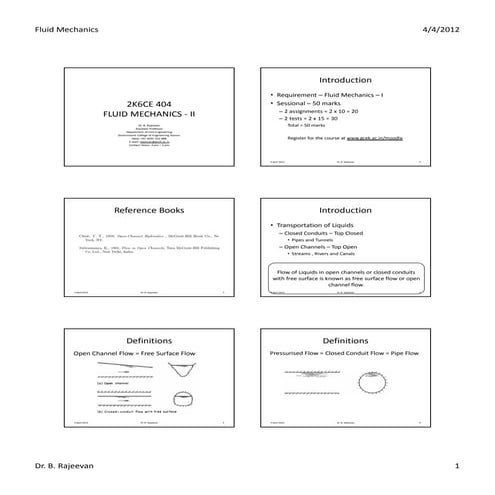 Fluid mechanics rajeevan sir  ii-handouts