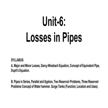 Losses in Pipe