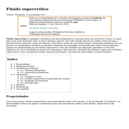 Fluido supercrítico – wikipédia, a enciclopédia livre