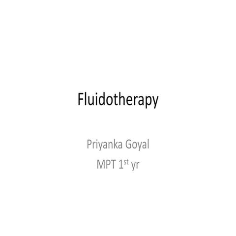 Fluidotherapy