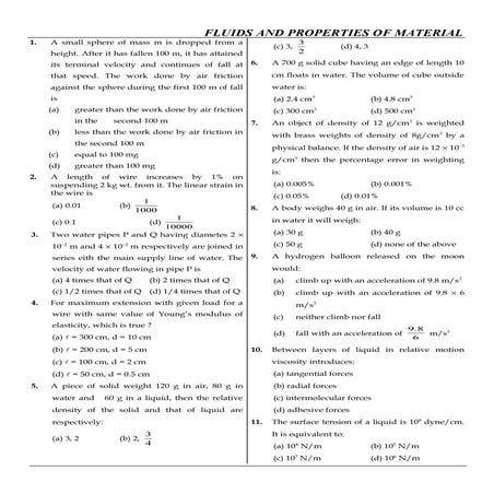 Fluids and properties of material