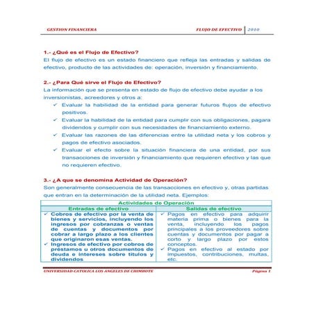Actividades de operación, inversión y financiación | PDF