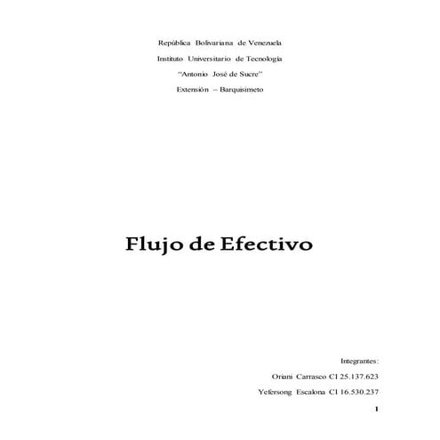 Flujo de efectivo