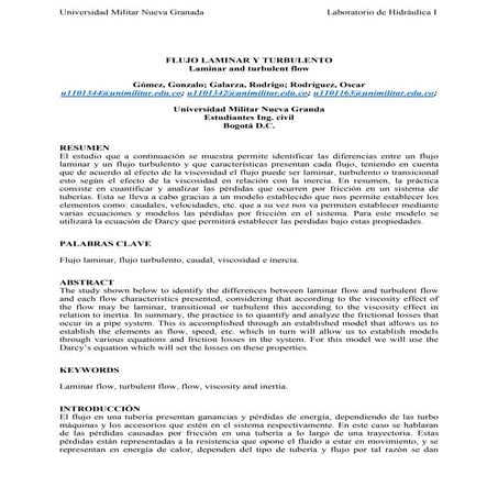 Flujo laminar y turbulento