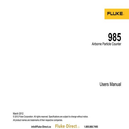 Hướng dẫn sử dụng Fluke 985