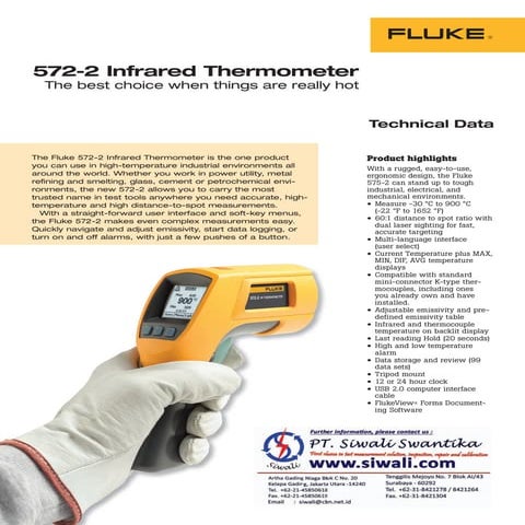 Datasheet Fluke 572-2. Hubungi PT. Siwali Swantika 021-45850618 | PDF ...