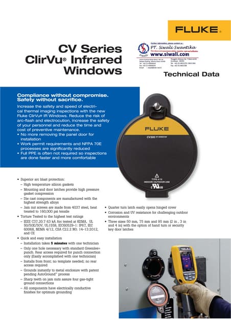 Datasheet Fluke CV Series. Hubungi PT. Siwali Swantika 021-45850618
