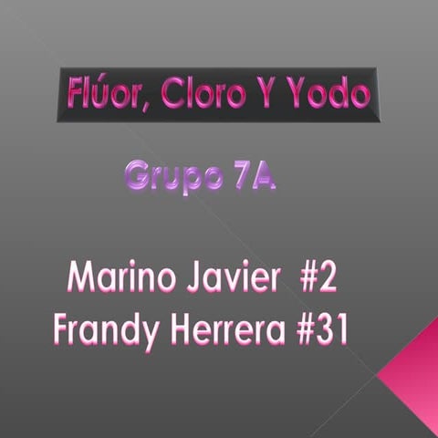 F luor,cloro y yodo