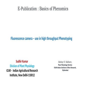 Fluorescence camera – use in high throughput Phenotyping.pptx