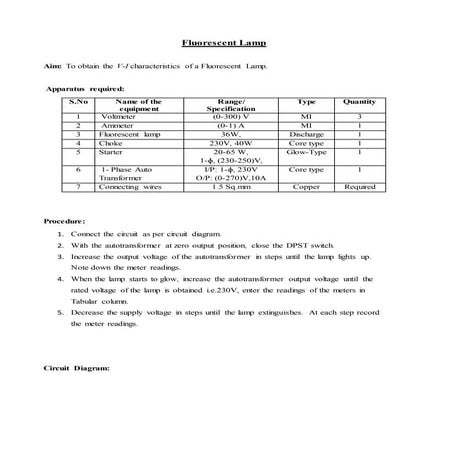 Fluorescent Lamp Docx
