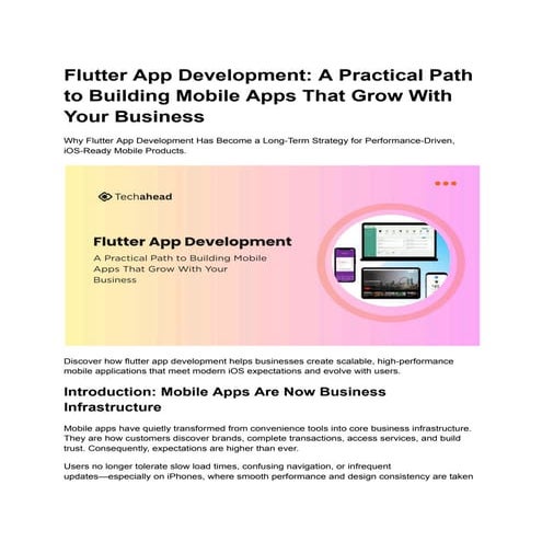 Flutter App Development_ A Practical Path to Building Mobile Apps That ...